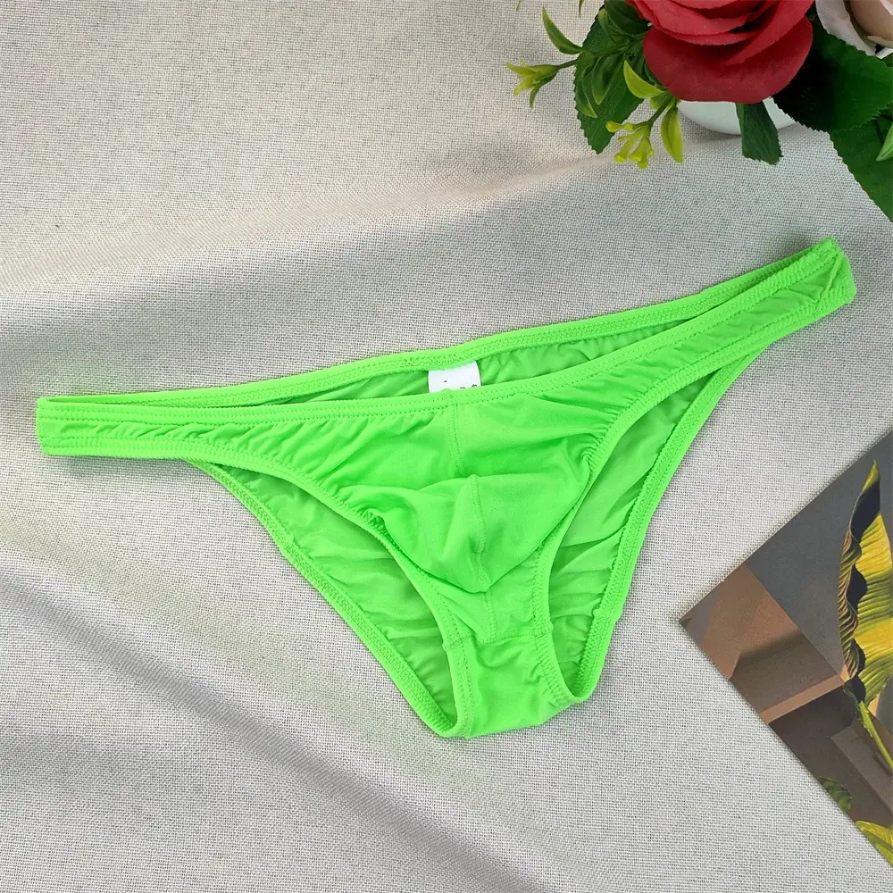 Herr Ultralåg midja Bugle Pouch Bikinitrosor Sexiga tighta Transparenta underkläder Man Is Silk Ultratunna kalsonger Plus Size
