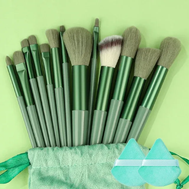 Professional 13PCS Makeup Brushes Set 2 Powder Puff Sponge for Cosmetics Foundation Blush Eyeshadow Blending Brush Beauty Tools