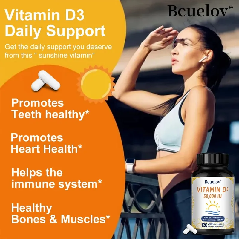 Vitamin D3 50000 IU - Bone Health & Immune Support - Non-GMO Gluten Free - Vitamin D3 Vitamin D Supplement for Men and Women — image 2