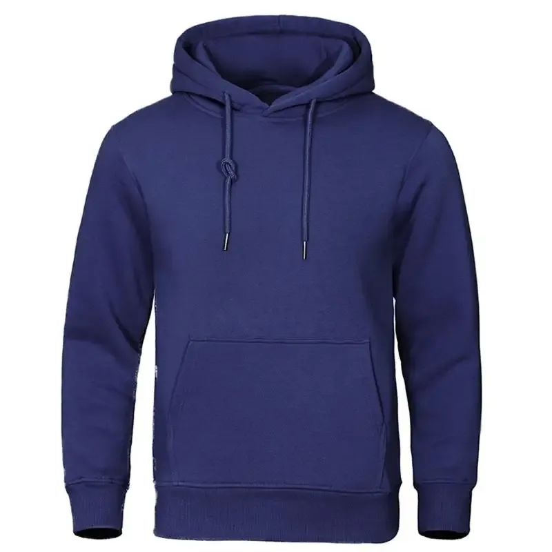 Autumn Winter Men Fleece Warm Mens Sweatshirt Casual Solid Color Streetwear Pullovers Sport School Fashion Hot Sale Hoodies — image 4