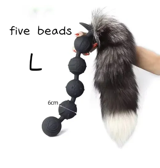 3-7beads Long Large Anal Tail Cosplay Soft Silicone Ball Dilator Sex Toys for Woman Man Anal Plug Massager Pull Beads Buttplug — image 10