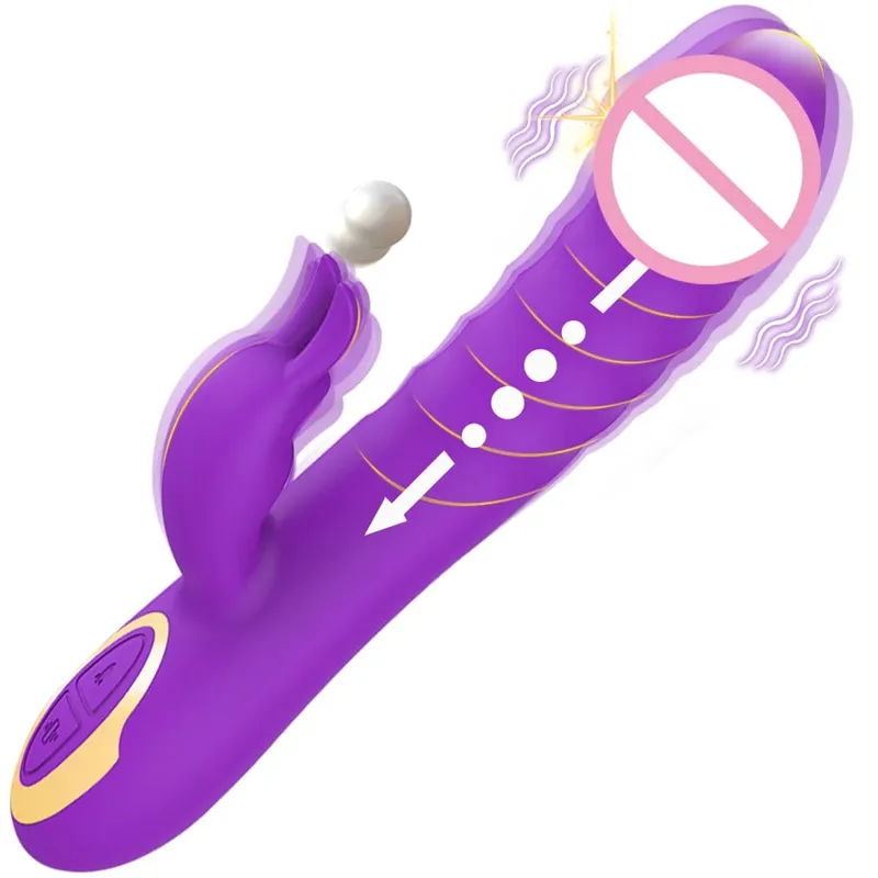 Thrusting Vibrator G Spot Dildo Sex Toy for Woman with Thrusting Vibration Rabbit Vibrators Clitoral Massager Sexual Wellness