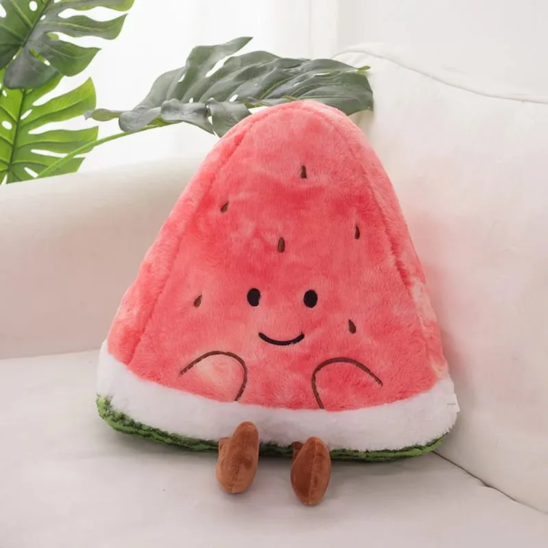 Oreiller en peluche en forme de tranche de pastèque, 23/45cm, visage souriant, mignon, triangulaire, Fruit rouge, coussin avec jambes, décoration en peluche, cadeau — image 5