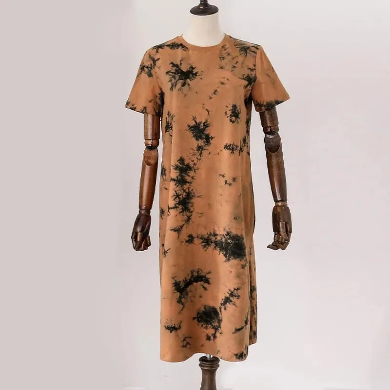 Original Casual 94% Cotton Summer Women's Dresses Solid Short Sleeve Spilt Long Midi Dress Fashion Sundress Female Clothing — image 12