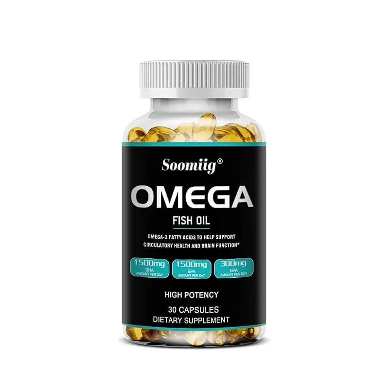 Omega 3 Fish Oil Softgels 3300mg High Potency with EPA & DHA Supports Energy Brain Heart Joint Eye Skin & Immunity Health