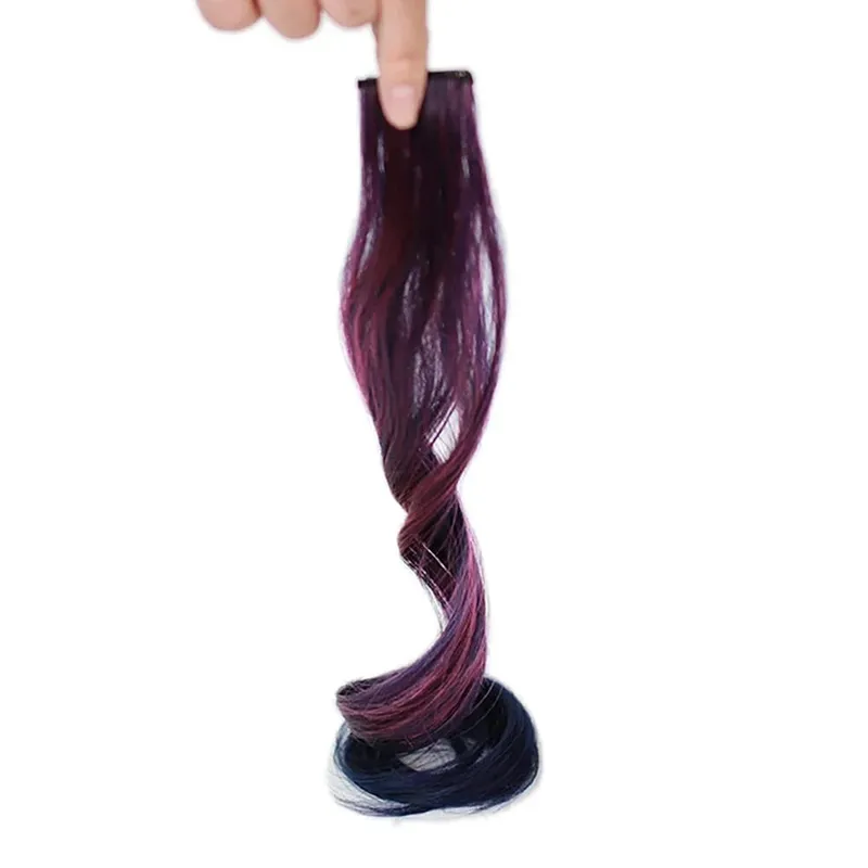 Colored Large Wave Long Curly Wig Ear Hanging Dye Hair Extensions Invisible High Temperature Silk Synthetic Wig Patch — image 10