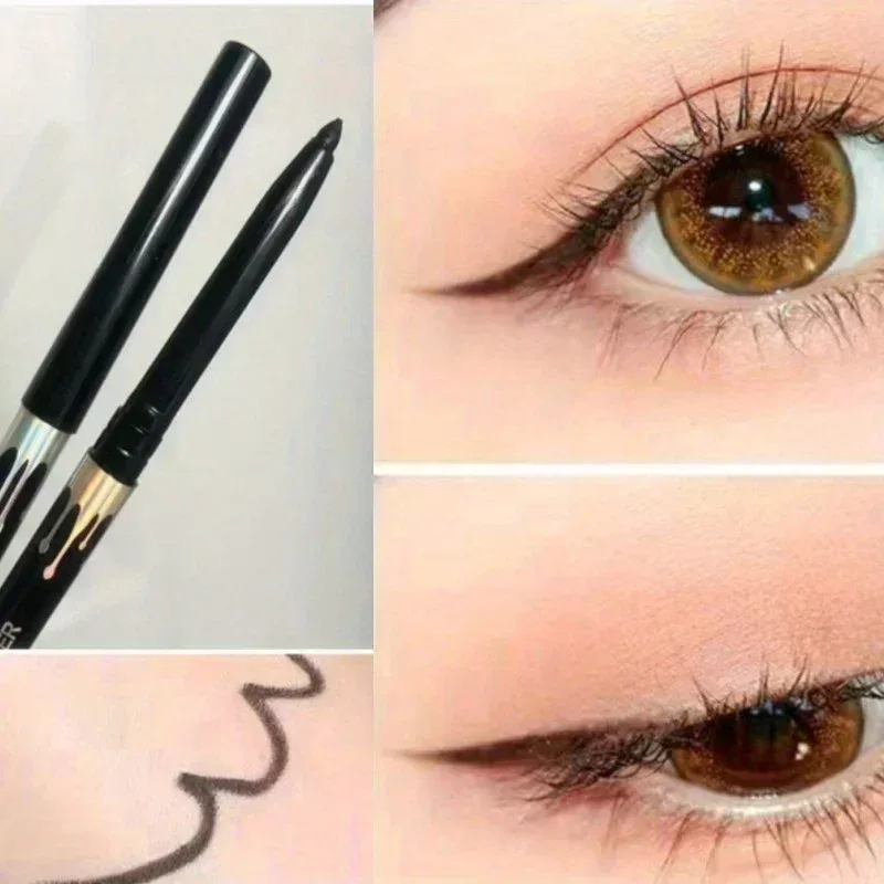 Eyeliner Gel Pencil Black Brown Ultra-fine Matte Natural Smooth Quick Dry Non-Smudge Waterproof Easy Wear Eyeliner Pen Makeup — image 6