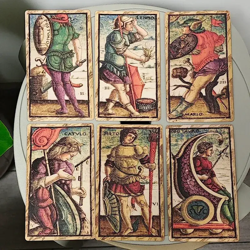 12*7cm Printed on 350GSM Double-embossed Cardstock Sola Busca Tarot Deck In Rigid Box 78 Pcs Vintage Tarot Cards — image 4