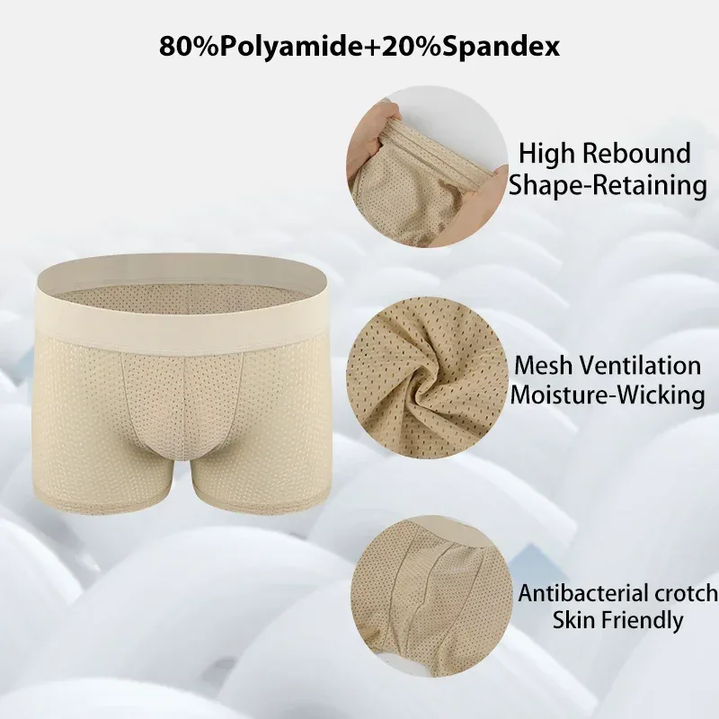 Men's Sexy Boxer Fake Butt Hip Lifter Enhancer Short Removable Padded Underwear Soft Shapewear High Stretch Underpant Mesh Brief — image 2