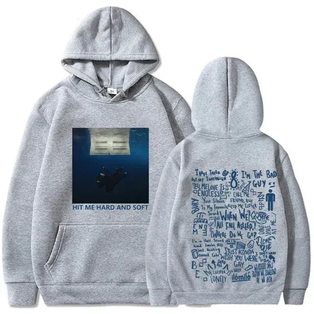 Hit Me Hard and Soft Tour 連帽衫 Billie 套頭衫男款歌手圖案印花秋冬抓絨運動衫適合粉絲 — image 9