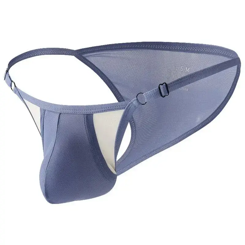 Jockstrap Men Adjustable Waist Panties Separate Side Low Waist Briefs Quick Drying Ultra-Thin U Convex Pouch Bikini Thongs Man