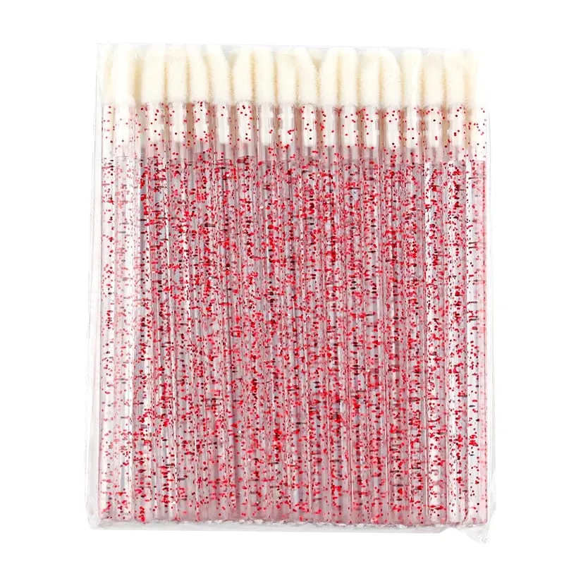 50 Pcs Lip Brush Crystal Eyelash Extension Brushes Mascara Applicator Lipstick Wands Set Women MakeUp Brushes Tools — image 13
