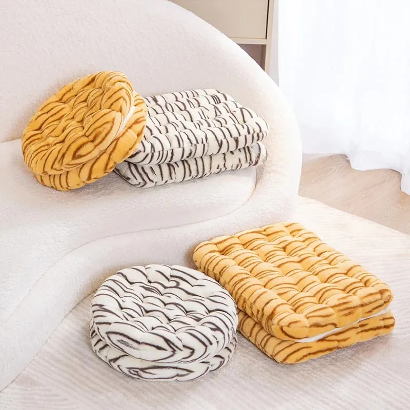 New Simulation Little Biscuits Doll Cushion Stuffed Round Cookie Plush Toys Creative Soft Pillow Chair Car Seat for Kid Gifts — image 10