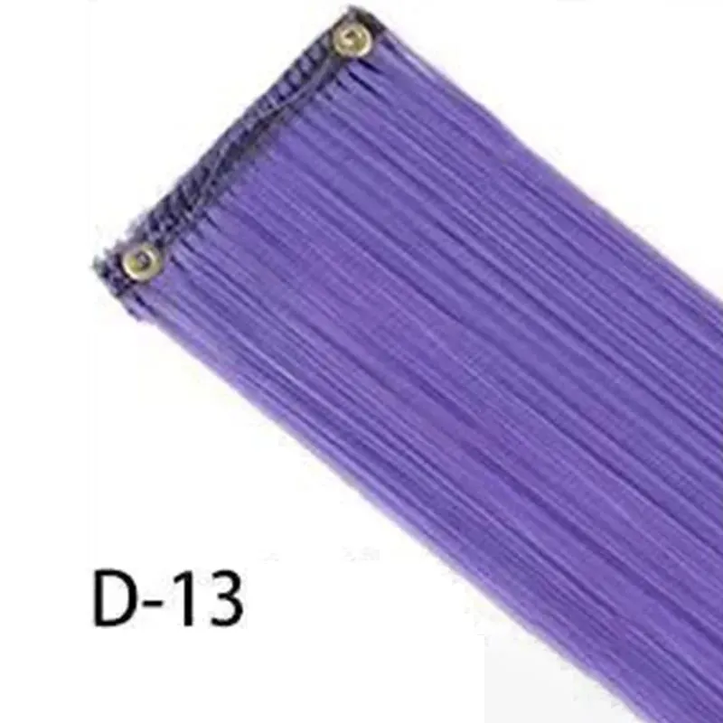 Synthetic 10Pcs colorful Hair Extensions Clip in Colored Party Highlights Extension for Kids Girls Long Straight Hairpiece — image 18