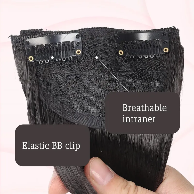 16-24 inch synthetic hair extension Wig patch invisible seamless for women three straight to increase hair volume — image 6