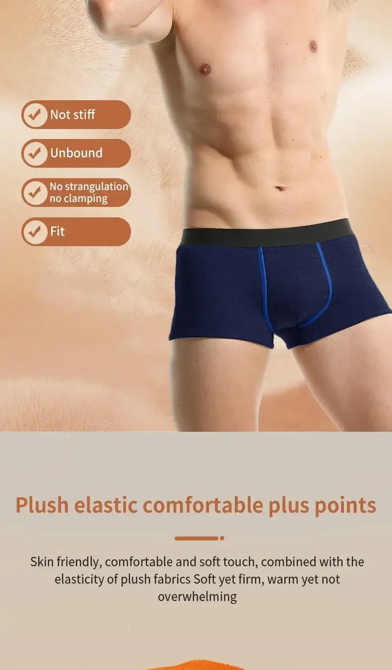Men's thermal underwear with fleece and thickened pants, autumn and winter cold-proof shorts, sporty straight-leg underpants — image 1