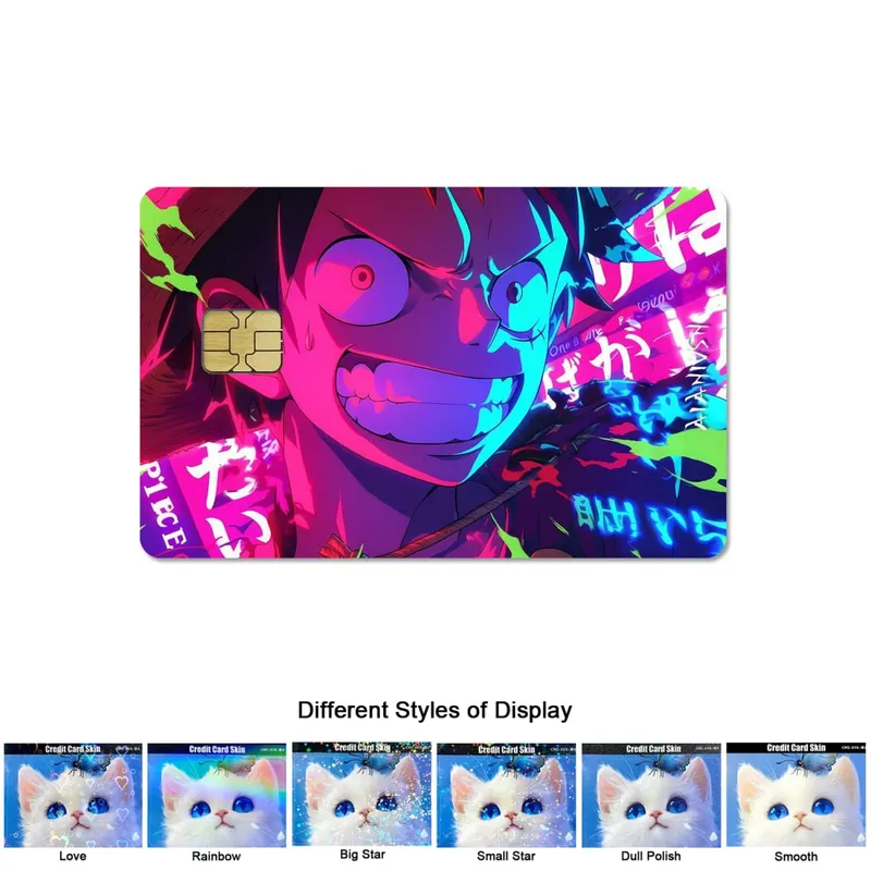 Animation One Piece Luffy Portgus D. Ace 2.5D HD Matte PVC Sticker Film Tape Skin for Credit Card Debit Card Waterproof Sticke