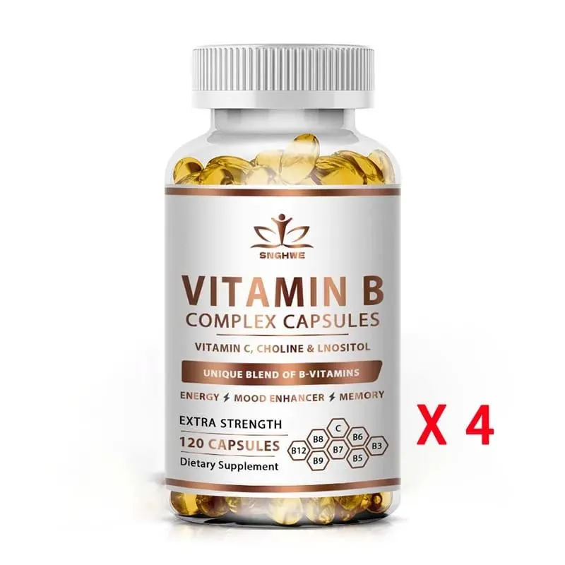 B-Complex Vitamin Supplements (B1 B2 B3 B5 B6 B12 Folic Acid&Biotin) Relieve Stress Improve Immunity System Strong Bones &Teeth — image 13