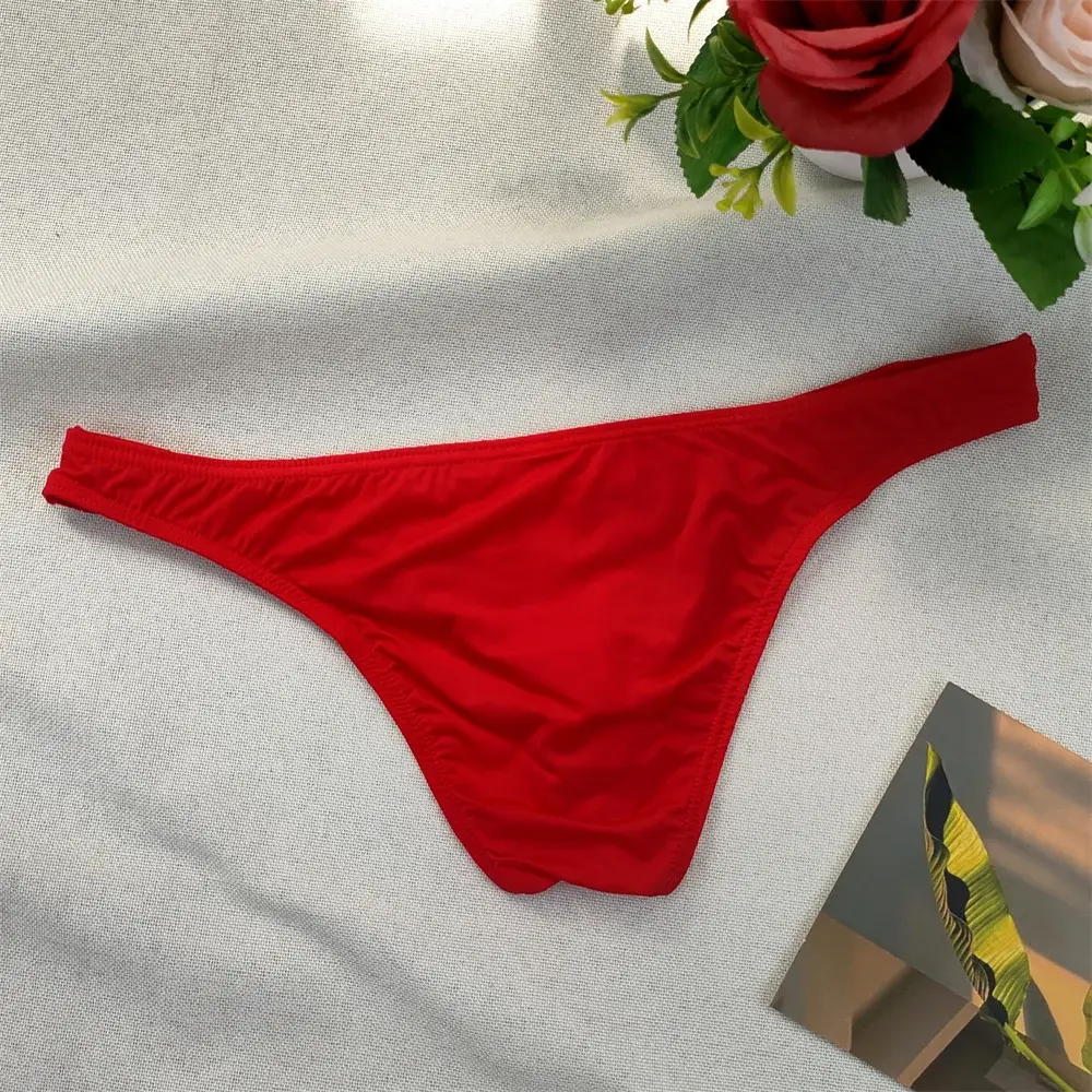 Herr Ultralåg midja Bugle Pouch Bikinitrosor Sexiga tighta Transparenta underkläder Man Is Silk Ultratunna kalsonger Plus Size