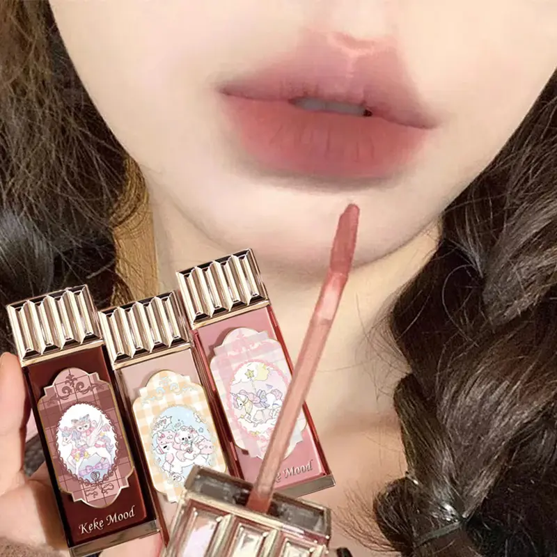 Chocolate Cloud Lip Gloss Matte Velvet Smooth Application Lip Glaze Mousse Brown Red Liquid Lipstick Makeup Lip Tint Cosmetics — image 1