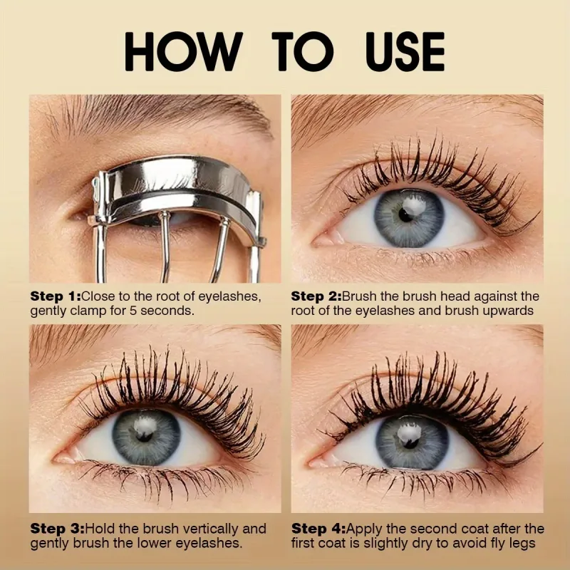 2PCS Fast Drying 3D Black Mascara Waterproof Lengthening Curling Long Lasting Eyelashes Make Up Beauty Eye Korean Cosmetic