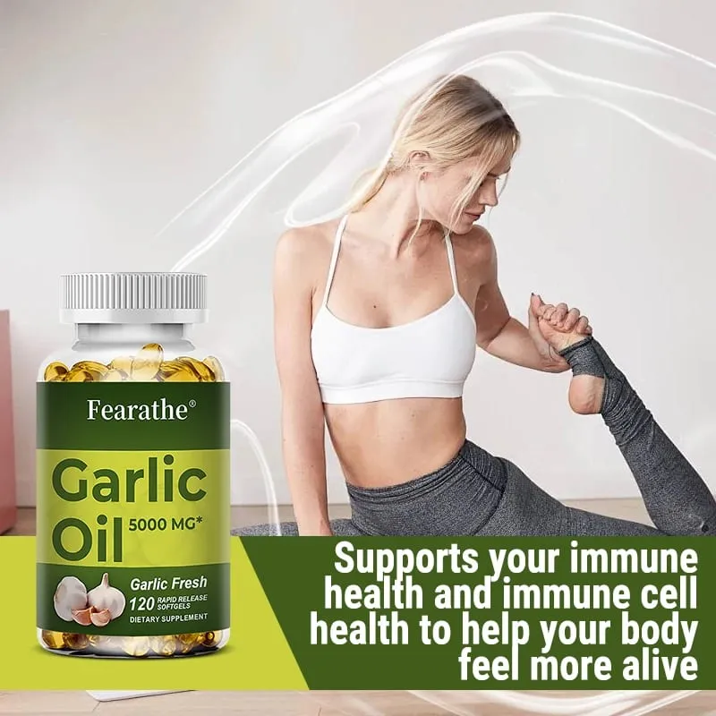 Premium Garlic Fresh 5000mg Garlic Oil Dietary Supplement for Heart Health and Circulation Support with Antioxidant NON-GMO — image 5