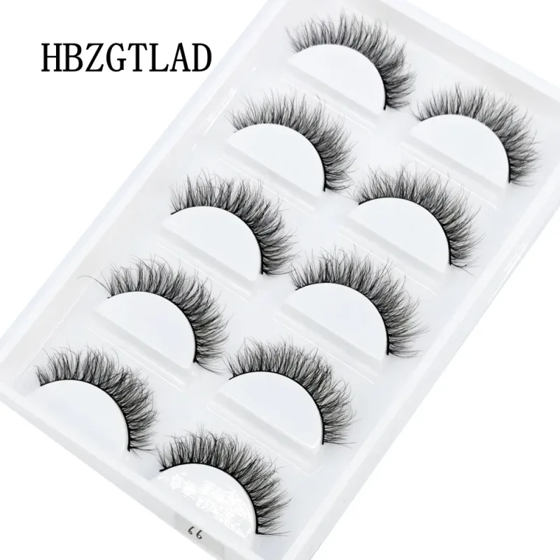 5Pairs Handmade Mink Lashes Short False Eyelashes Dense Natural Long Messy Eye Lashes Reusable Stage Makeup Eyelashes — image 20