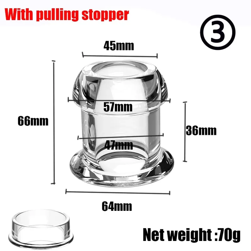 Hollow Speculum Peeking Anal Beads Vagina Butt Plug Ass Expander Tunnel Transparent Anus Dilation BDSM Sex Toy for Gay Couples — image 10