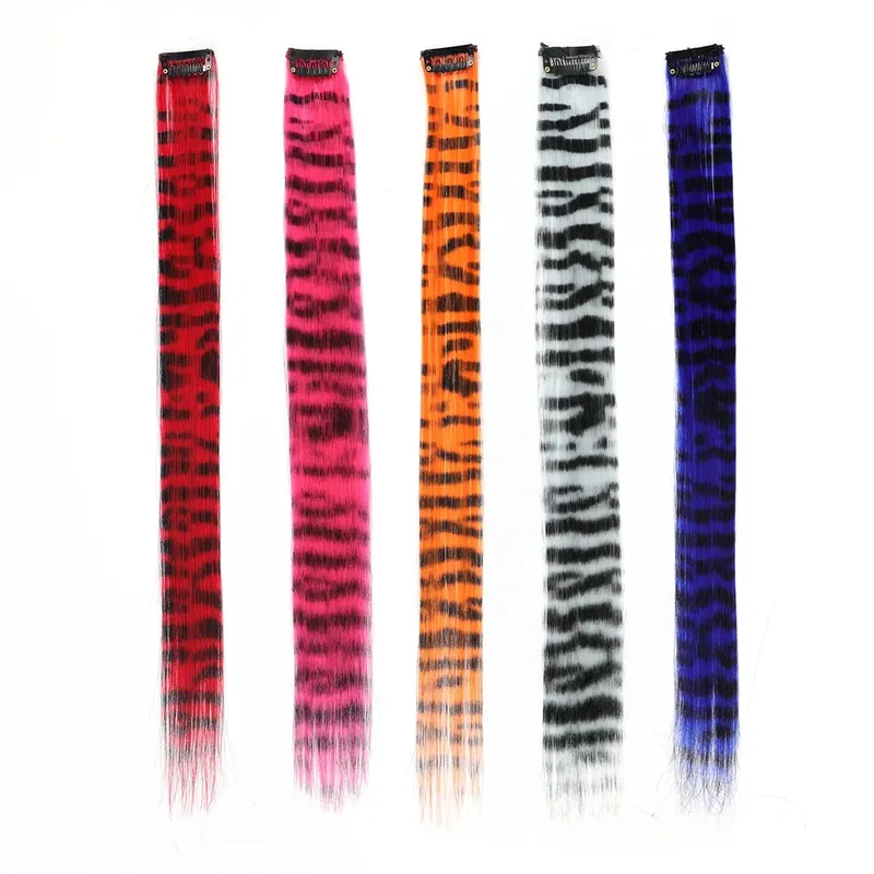 Feather Hair Extensions Colored Synthetic Hair Feather Colorful False Hair Extension Mixed Color Straight Hair For Women Girls — image 6