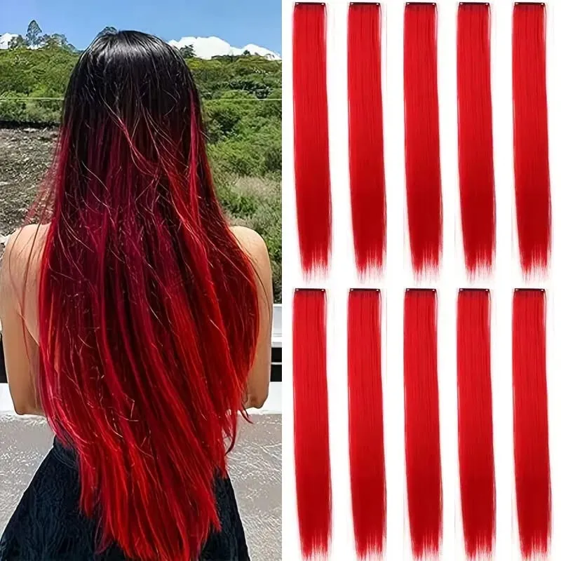 24Inch Synthetic 10pcs Long Straight Clip‑in Hair Extension Easy Install Hairpiece for Women Daily Party Hairstyle Accessory — image 10