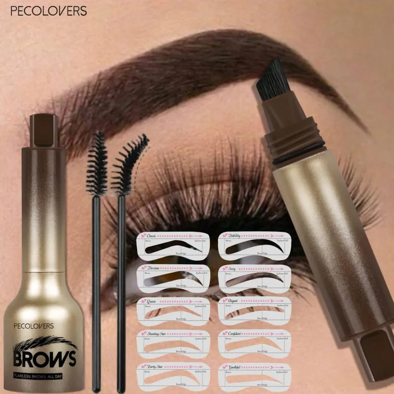 4 Pcs/SET Eyebrow Products Makeup 3 in 1 The Face Contouring Eyebrow Hairline Contour Fine Powder Soft Mist Brow Look — image 3