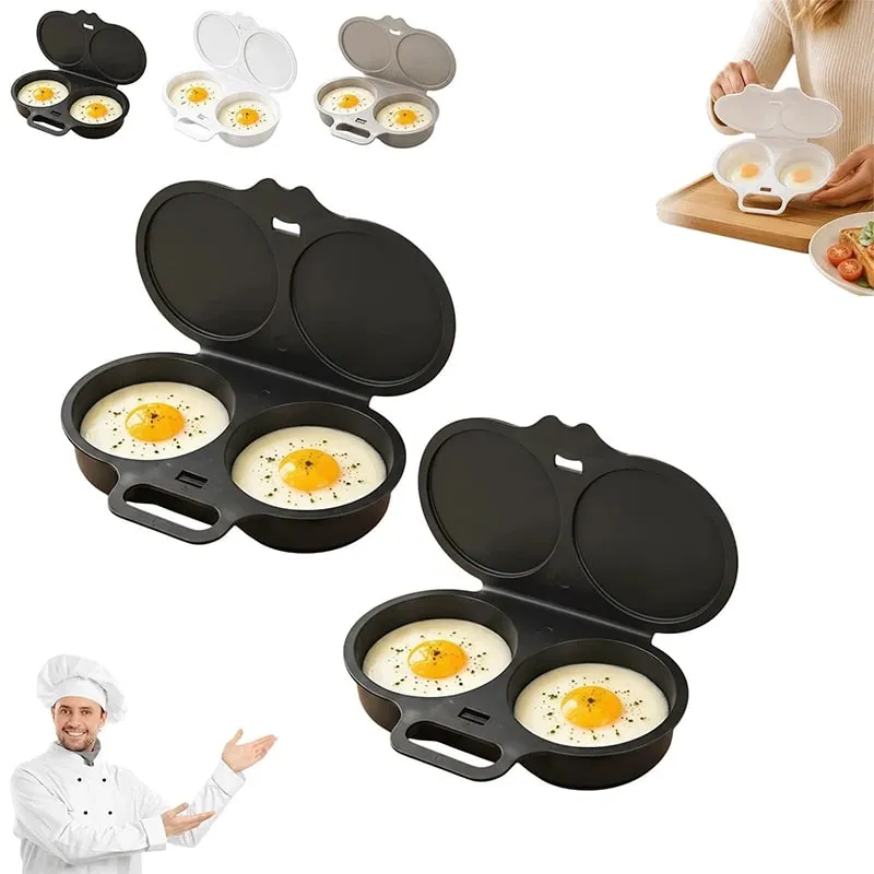 Cuiseur à œufs à double cavité pour micro-ondes, cuiseur à œufs, friteuse en plastique de qualité alimentaire, moule à vapeur, accessoires de cuisine, ustensiles de cuisine — image 2