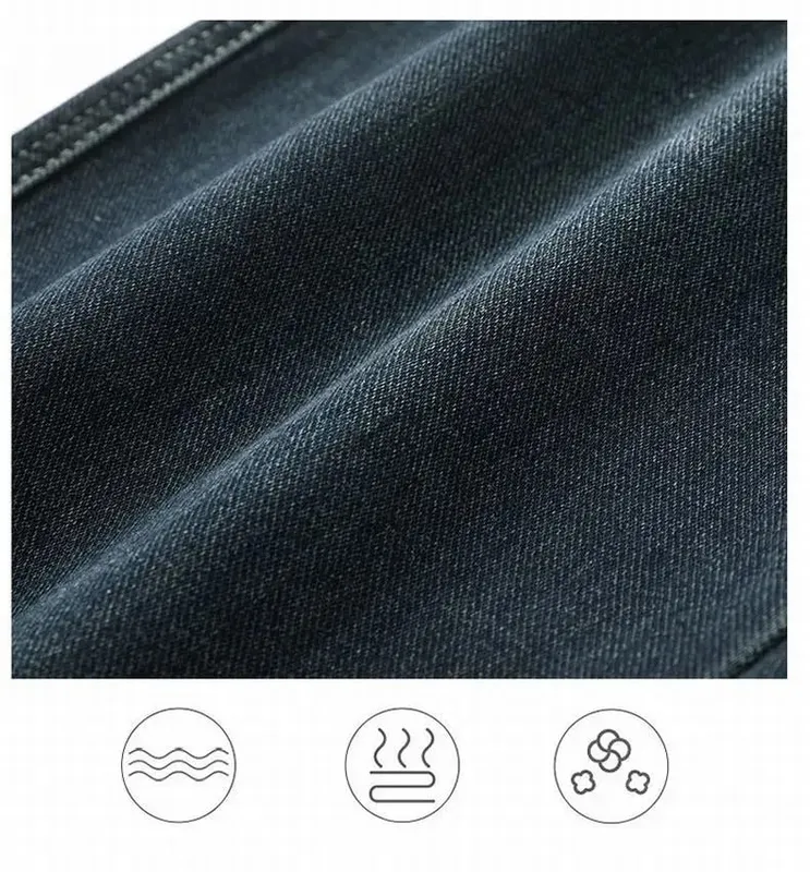 Spring and Autumn Men's Baggy Jeans Casual Straight Stretch Versatile Wide-leg Business Denim Pants Comfortable Loose Trousers