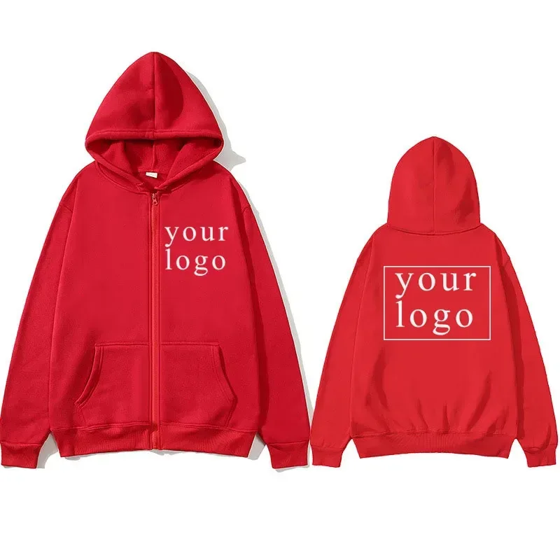 2024 New Fashion Your Own Design Brand Logo/Picture Personalized Custom Anywhere Men Women DIY Zipper cardigan hoodie — image 5