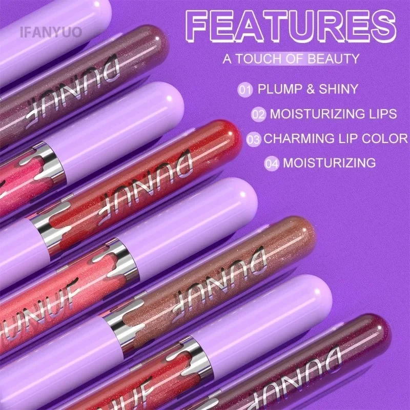 1pc Metallic Liquid Lipstick Long Lasting Glitter Lip Glaze Waterproof Moisturize Brown Lip Tint Shiny Shimmer Lipgloss Makeup — image 6