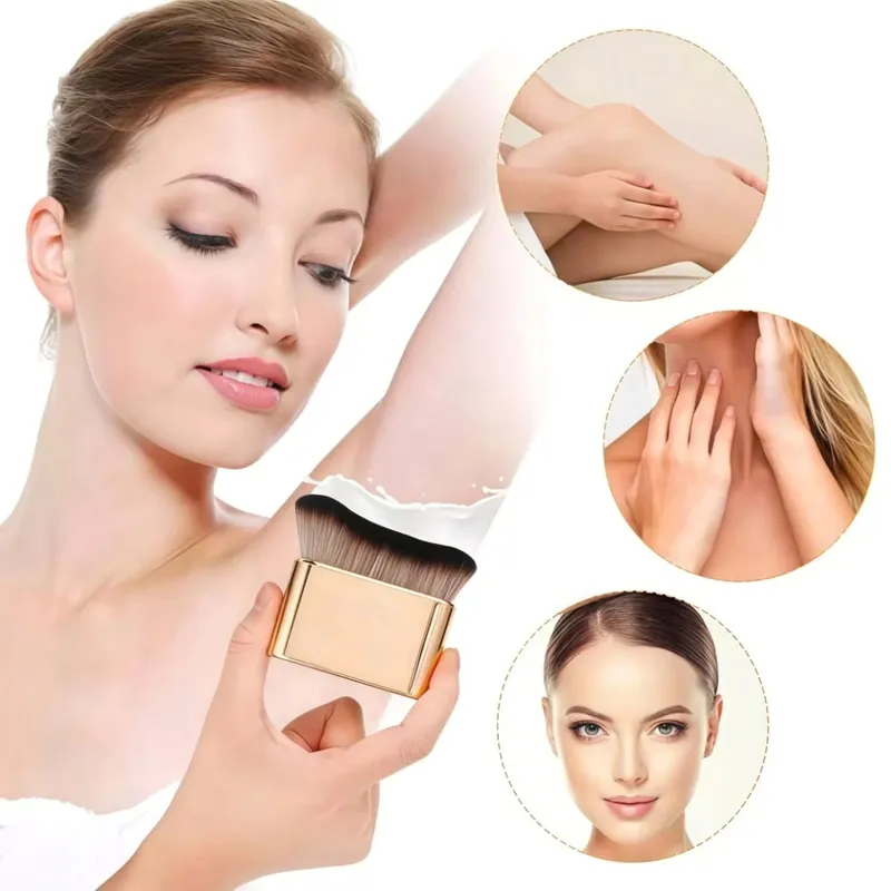 1 rose gold foundation brush for tanning blending foundation blush eyeshadow bronzer and foundation on face and neck with high and low end bristles