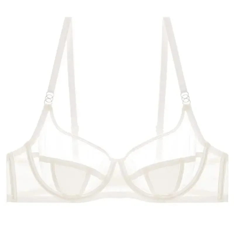 Banerdanni Light Luxury French Pure Desire Bra Big Boobs Small Not Empty Cup Half Cup Bra Sexy Lace Lingerie Womens Anti-sag Set — image 8
