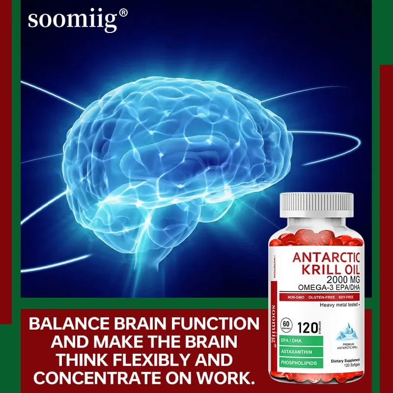 Antarctic Krill Oil Capsules 2000mg Omega-3 EPA & DHA med Astaxanthin Supplement hentet fra Red Krill Maximum Strength — image 5