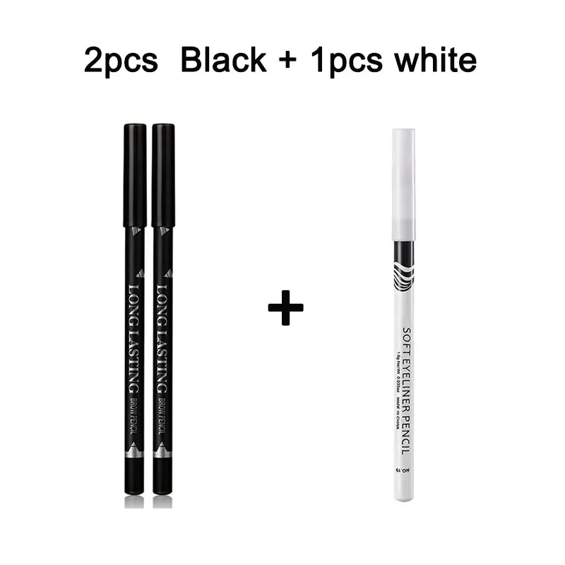 2pcs MENOW 3 Colors Long Lasting Waterproof Eyebrow Pencils Double Use Wooden Pole Eyeliner Permanent Makeup Tattoo Accessories — image 13