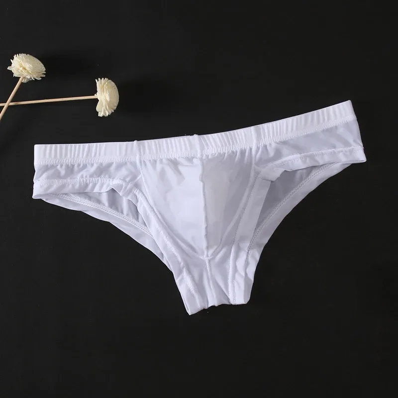 Men's Sexy Transparent Low-Waist Briefs Breathable Bulge Pouch Underpants Brief Underwear Man Panties 1pc