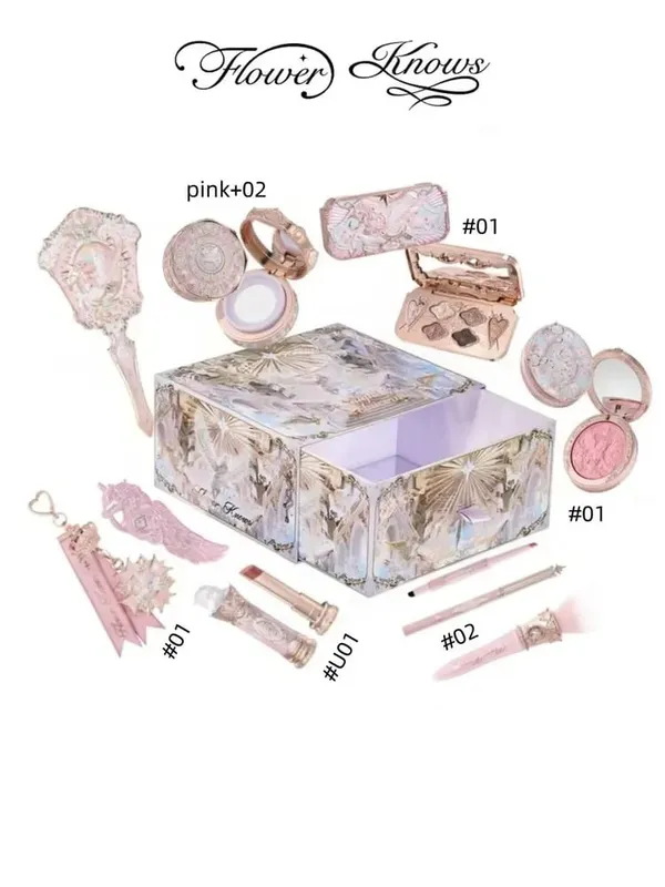 Flower Knows Knight Unicorn 10Pcs Full Makeup Set Eyeshadow Blush Lipstick Loose Powder Lip Liner Mirror Gift Box — image 6