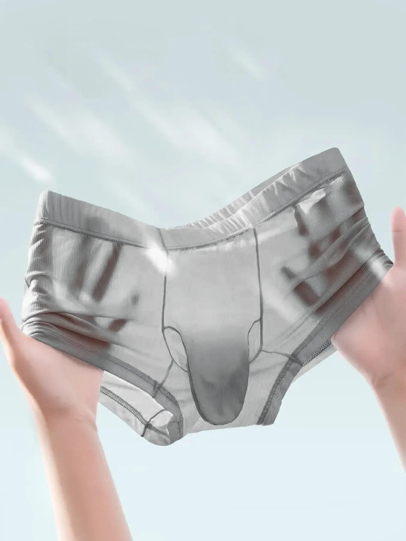 Seluar Boxer Lutsinar Seluar Dalam Seksi Lelaki Seluar Dalam Ultra Nipis Seluar Dalam Sutera Ais Seluar Dalam Seluar Dalam Licin Berkilat — image 13