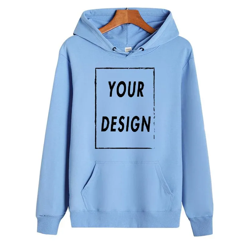 300g pure cotton hoodie custom design personalized logo long sleeved new men's and women's universal large casual sports sweat — image 8