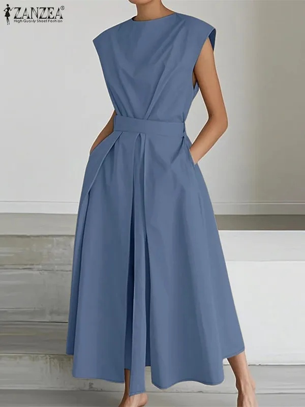 Elegant Chic Women Long Dresses Casual Short Sleeve Collared High Waisted Casual & Day Shirt Dress Solid Color S-3XL — image 11