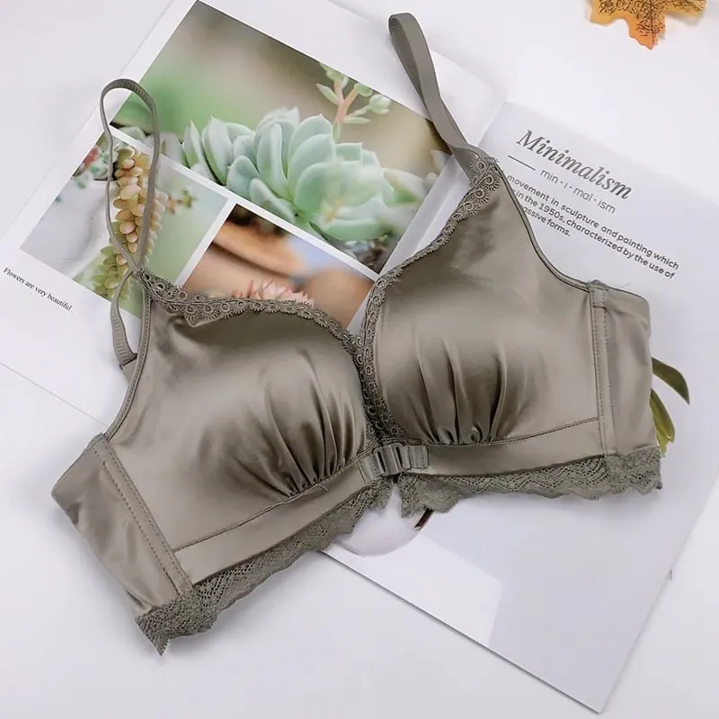 Front Closure Push Up Bra Set - Women's Small Bust Lace Underwire Lingerie | Pull Up Lift Sexy Thin Beauty Back Bralette — image 10