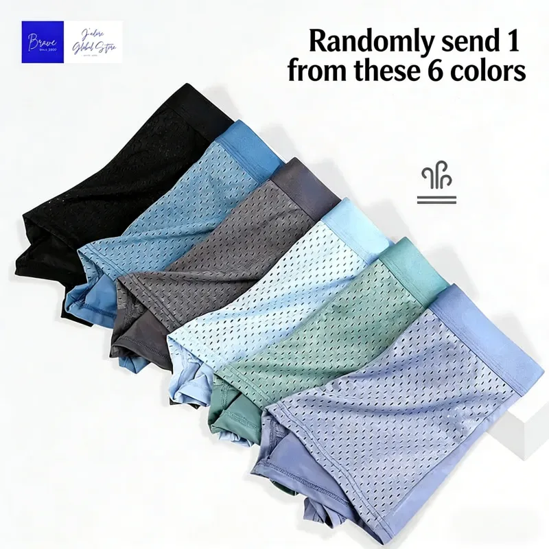 Clearance Men's Ice Silk Mesh Boxer Briefs Random Style Trunks Breathable Quick-Dry Sports Underwear Boxershorts Boys Underwear
