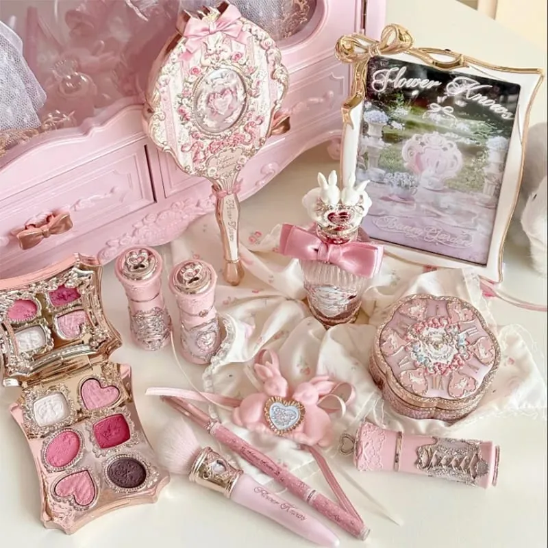Makeup Set Flower Knows Shell Pearl Bunny Garden Setting Powder Lip Gloss Blush All In One Baking Powder Glitter Highlighter Kit — image 5