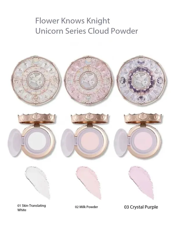 Flower Know Knight Unicorn Series 11PCS Makeup Set 6-color Eyeshadow Freeze-dried Cheek Red Lip Gloss Eyeliner Cushion