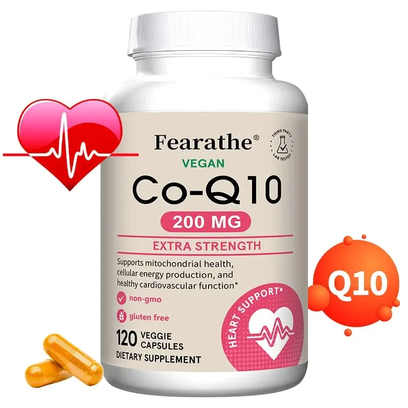 Fearathe CoQ10 200 Mg Capsules - Coenzyme Q10 Supplement Antioxidant Heart Health and Energy Production — image 1