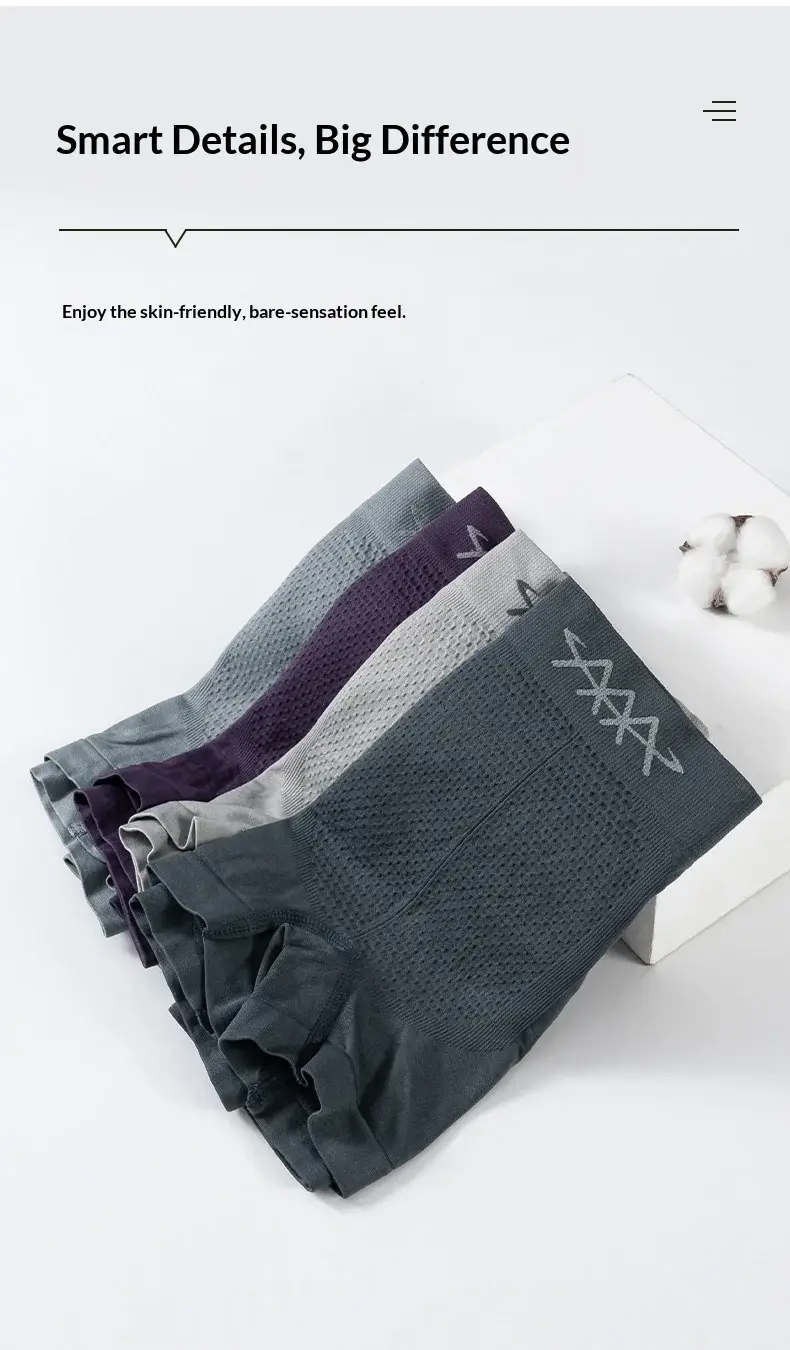 1pcs Elastic Underwear Men's Boxer Shorts Seamless Underpants Soft Panties Sexy Slim Lingerie Snug Moisture-wicking Trunks — image 2